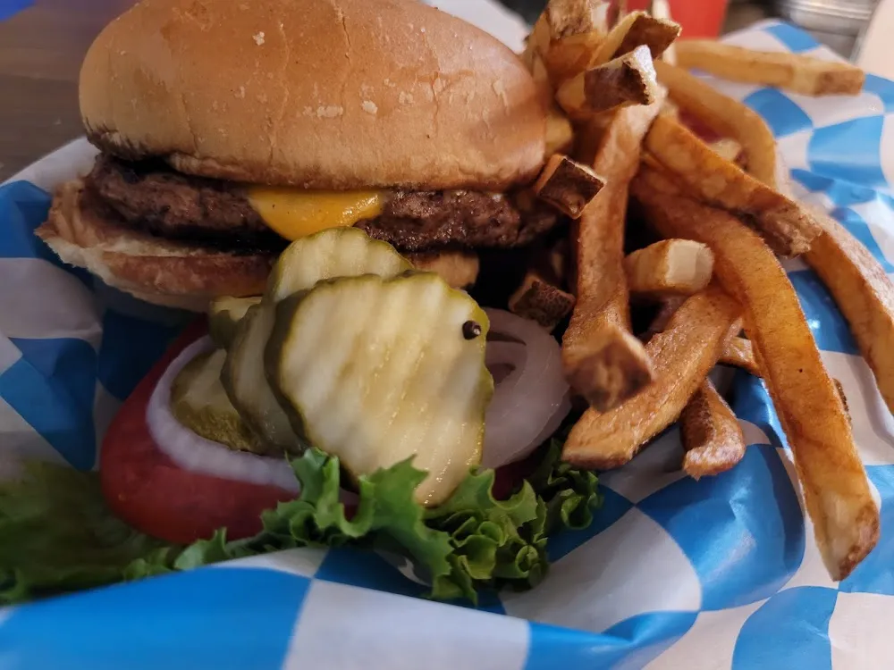 Cheese Burger and Fries