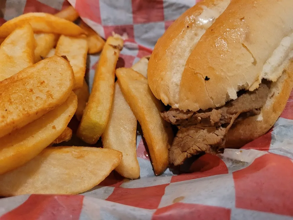 French Dip Sandwich Steak Fries